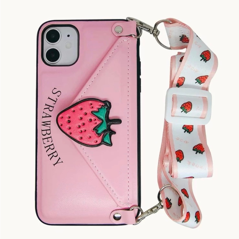Cute strawberry wallet phone case for 7P/8P 💕